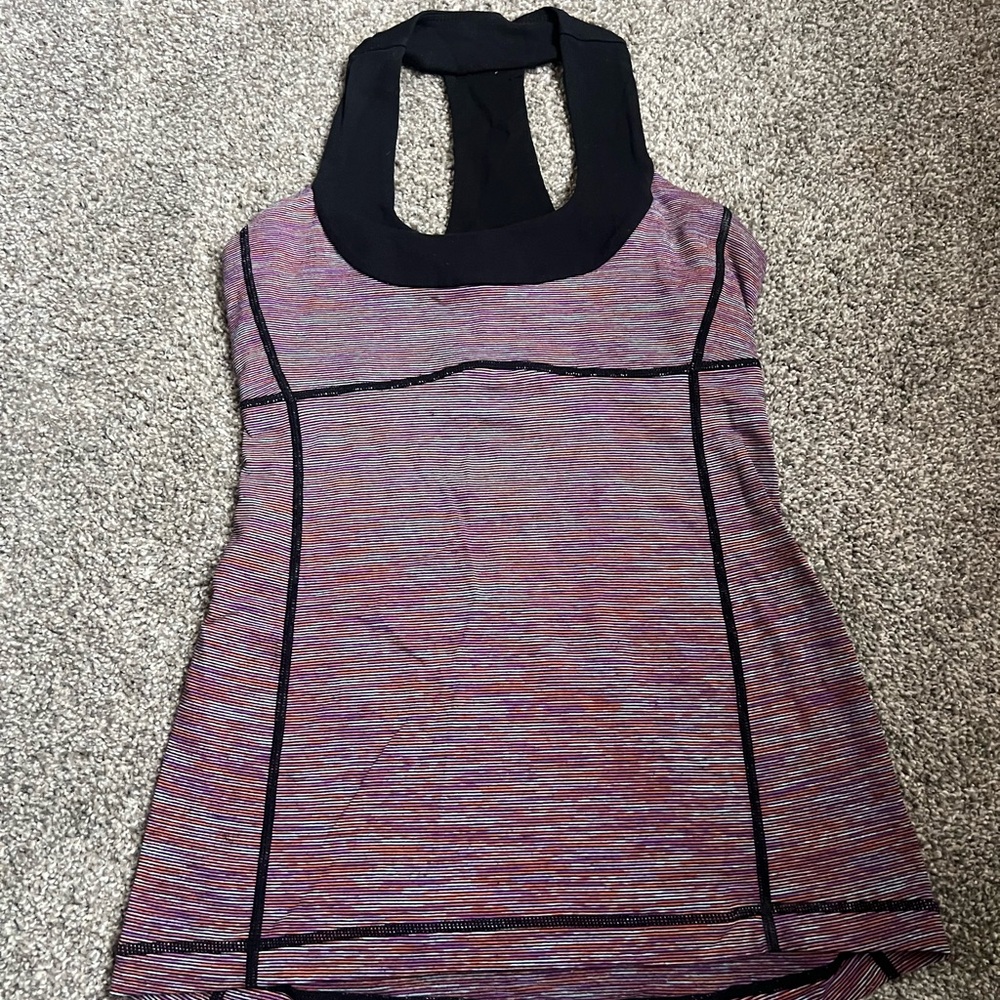 lululemon athletica Black and Multicolor Tank Top